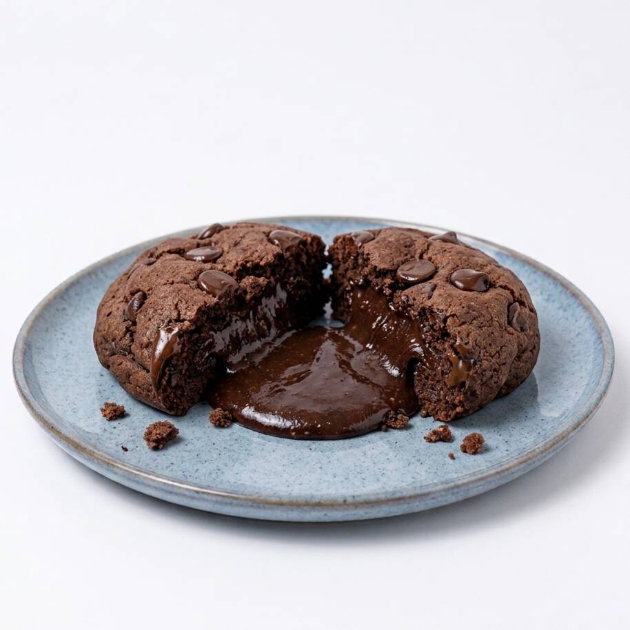 Cookie chocolatudo, com massa intensa de chocolate e textura macia por dentro, finalizado com deliciosas gotas de chocolate meio amargo.
Recheado com ganache de brigadeiro, unindo o sabor marcante do chocolate ao recheio cremoso e irresistível de brigadeiro.
Peso aproximado: 100 g.