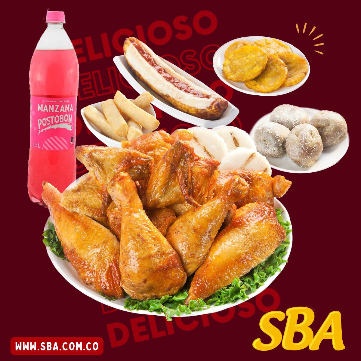 1 Pollo + 6 Acompañamientos