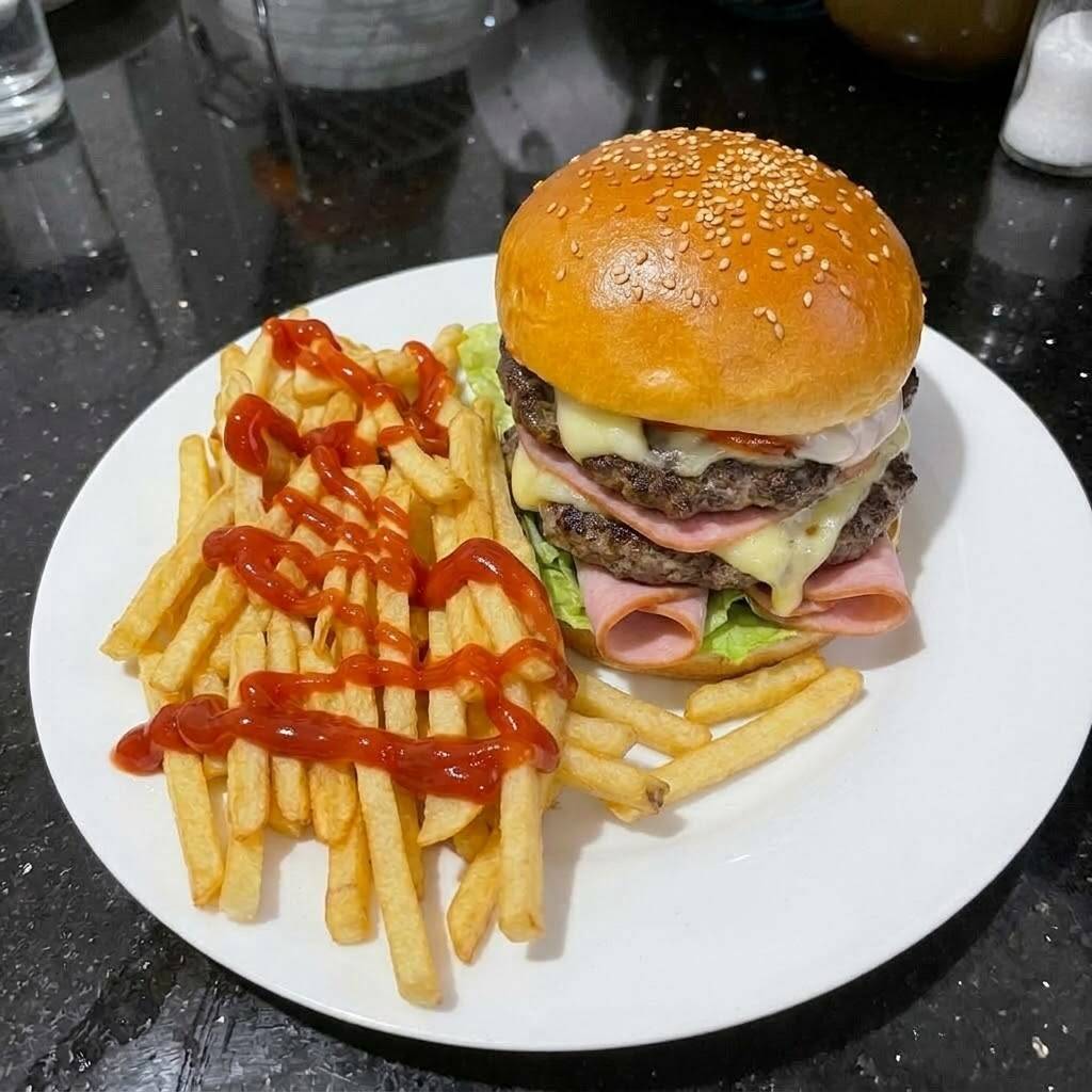 Hamburguesa Doble Especial con Papas