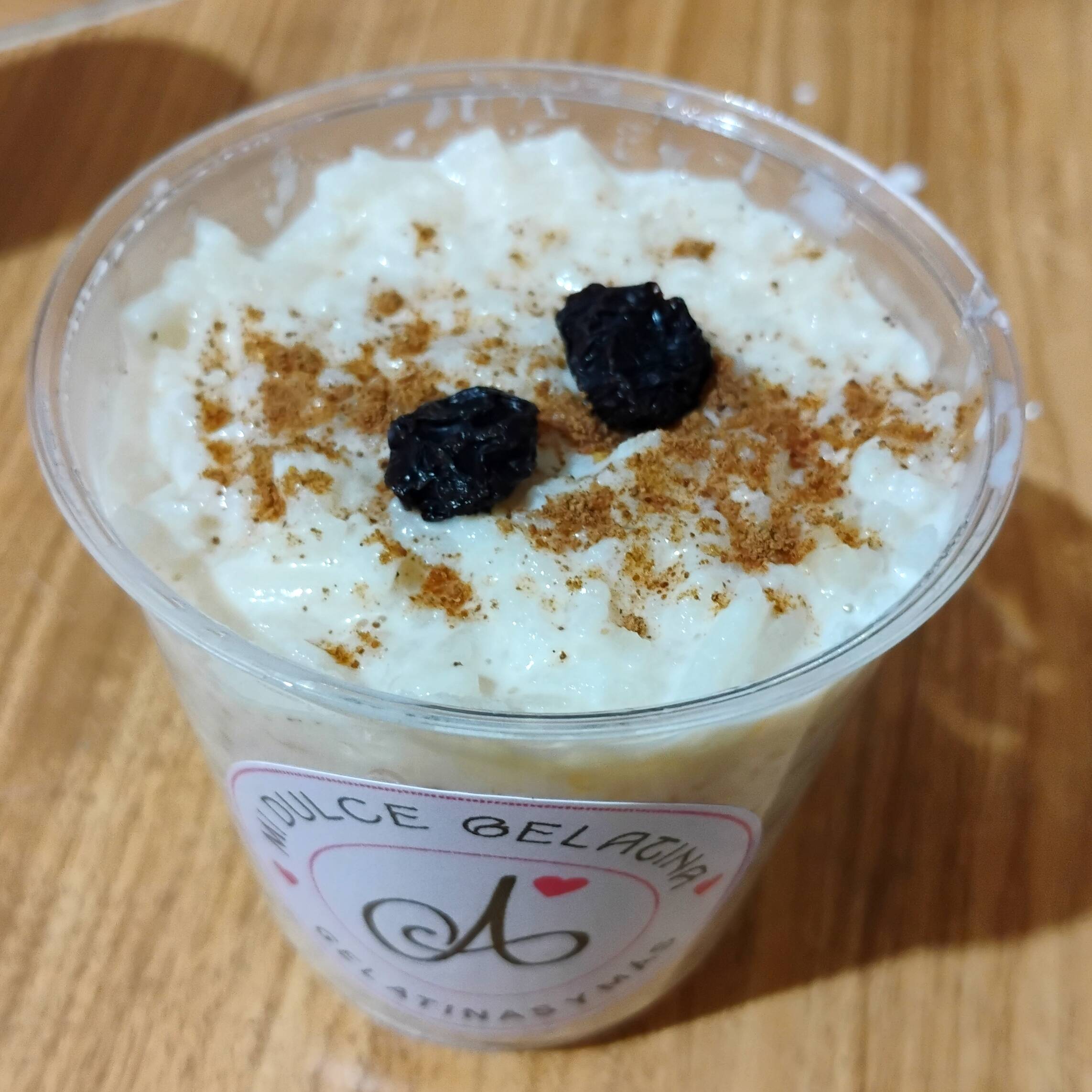 Arroz con leche en vaso