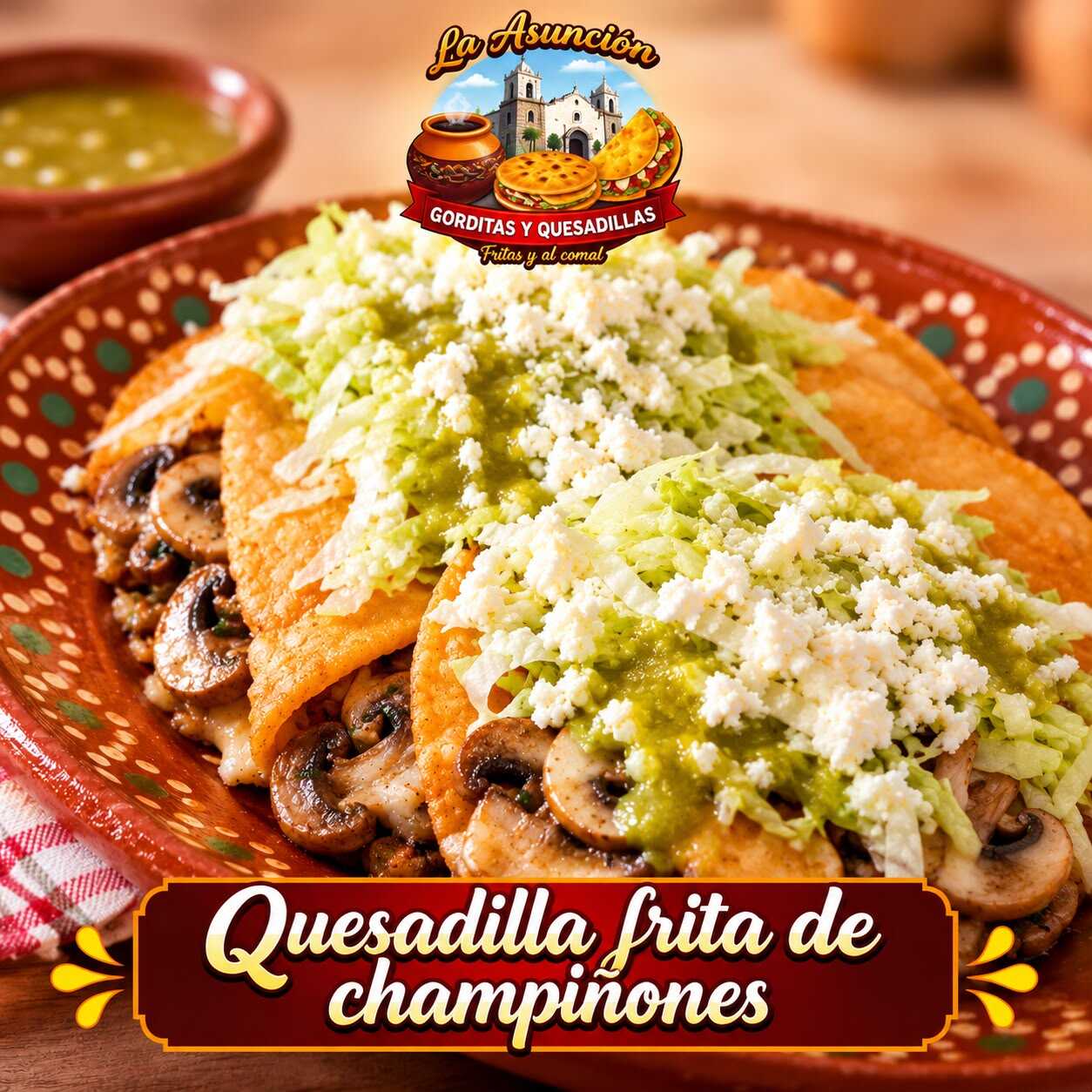 QUESADILLA FRITA DE CHAMPIÑONES