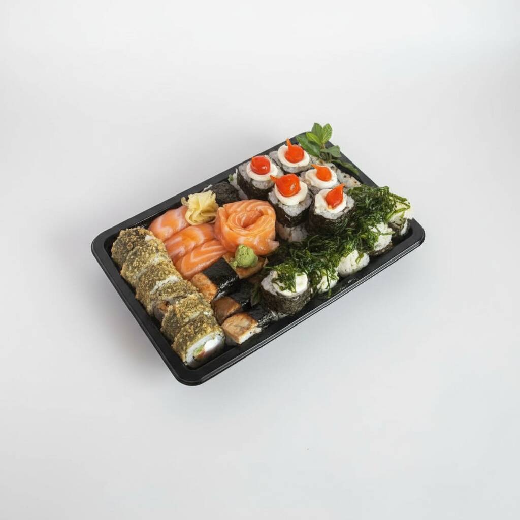 8 hot 3 sashimi de salmão 4 sushi skin 3 sushi de salmão 6 uramaki grelhado 6 maki skin com couve 6 maki grelhado com pimenta biquinho 4 maki grelhado 5 uramaki california