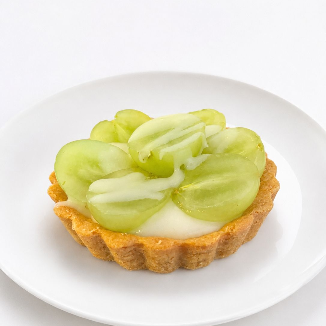 Tarta chocolate blanco/ uvas