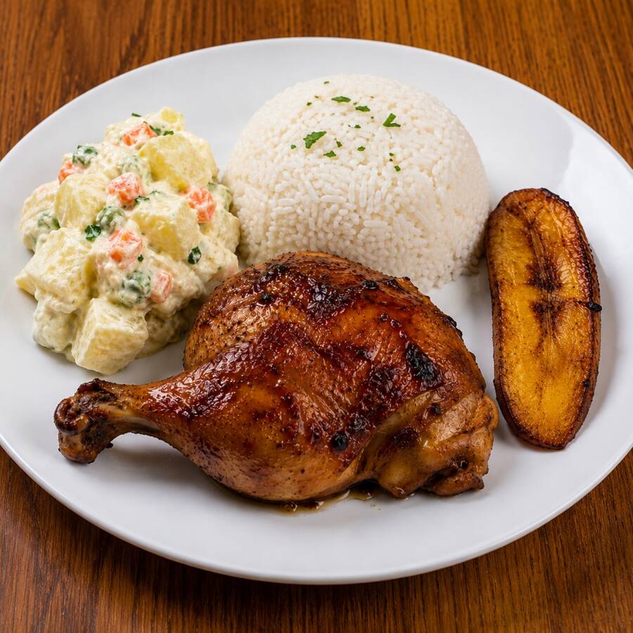 Pernil mixto de pollo al carbón