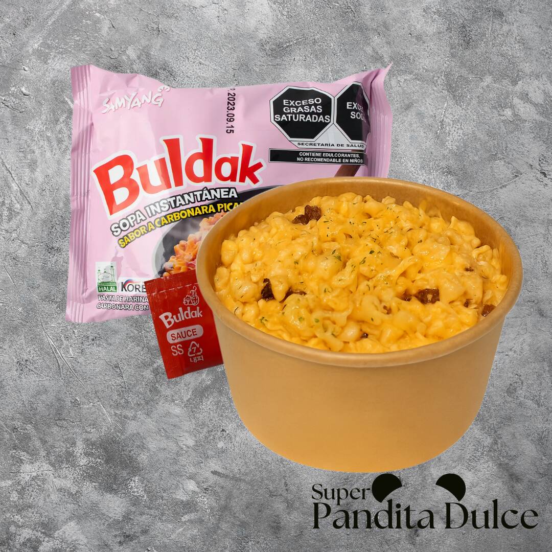 Buldak Carbonara Con Elote Tres Quesos 🌽
