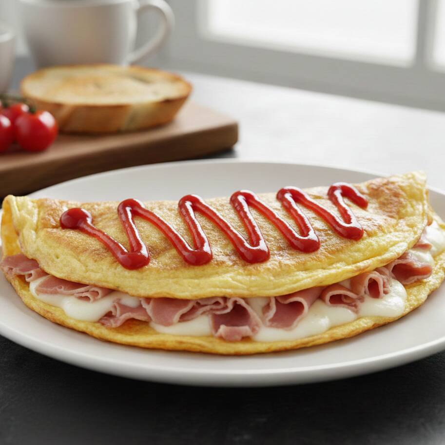OMELETTE DE JAMON Y QUESO