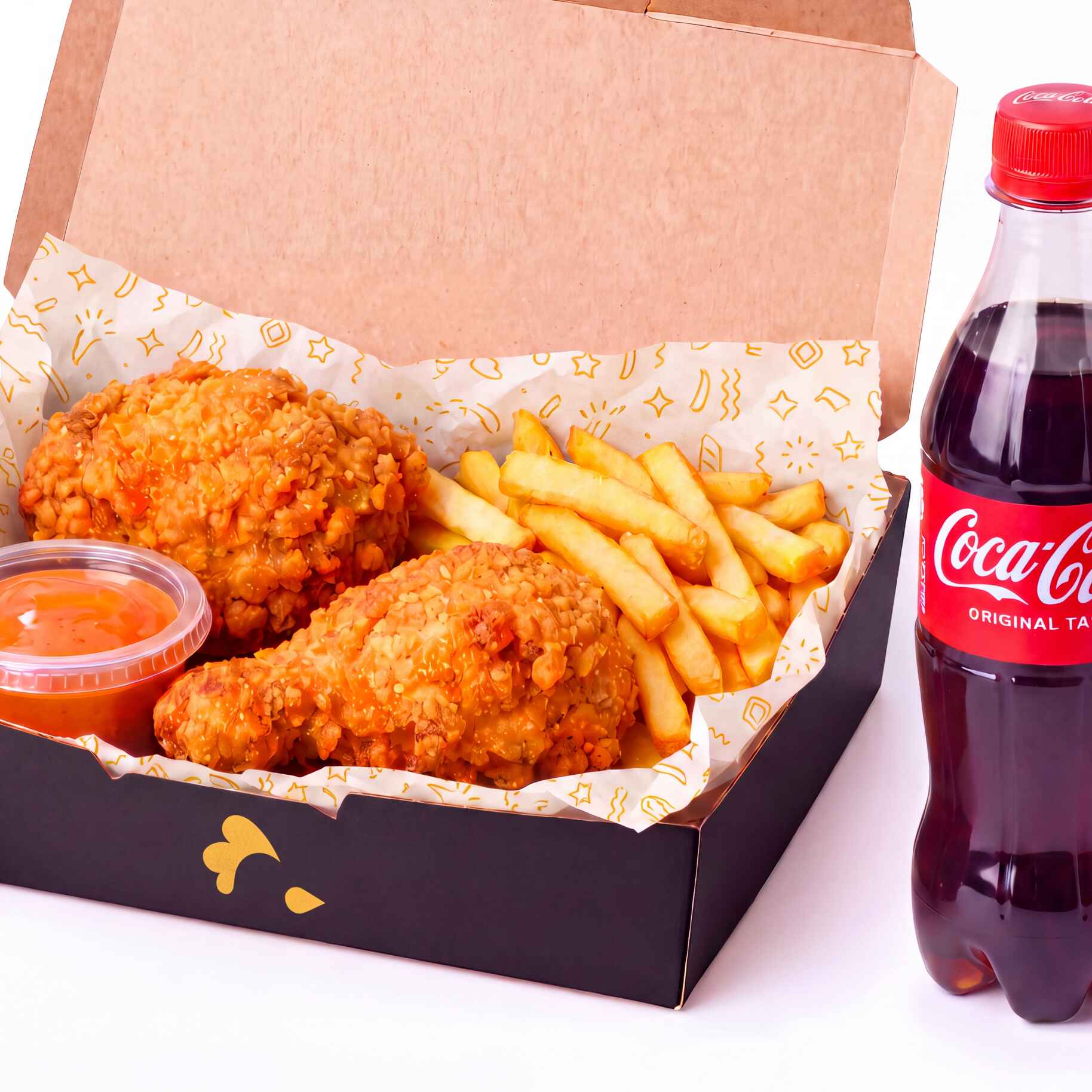 Combo 2 Piezas + Papas + Salsa + Gaseosa