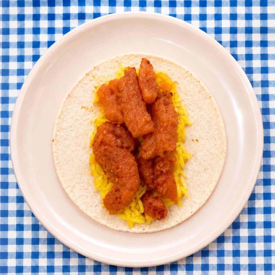 Chicharrón en salsa roja