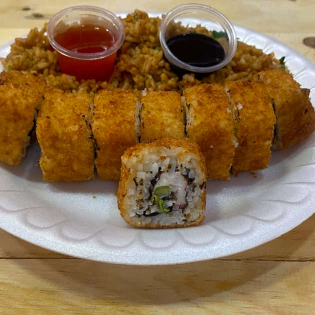 SUSHI EMPANIZADO🍣🦐 y ARROZ ORIENTAL
