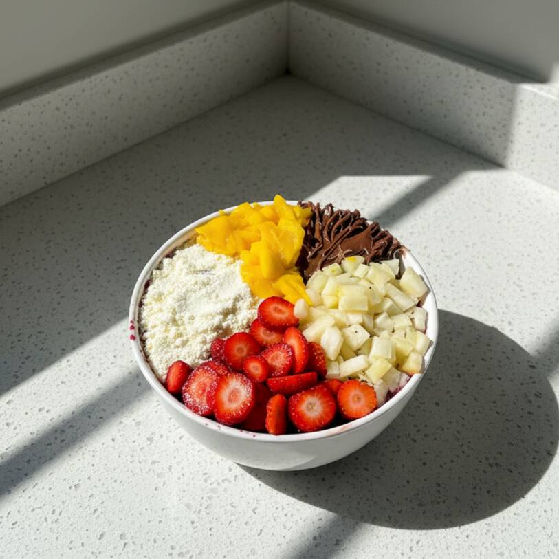 Uma combinação tropical e irresistível! São 1 litro de açaí cremoso acompanhado de banana, abacaxi e manga, finalizado com leite em pó e delicioso brigadeiro. A mistura perfeita entre o frescor das frutas e a cremosidade dos complementos, proporcionando uma explosão de sabores em cada colherada. Ideal para compartilhar ou saborear sozinho!