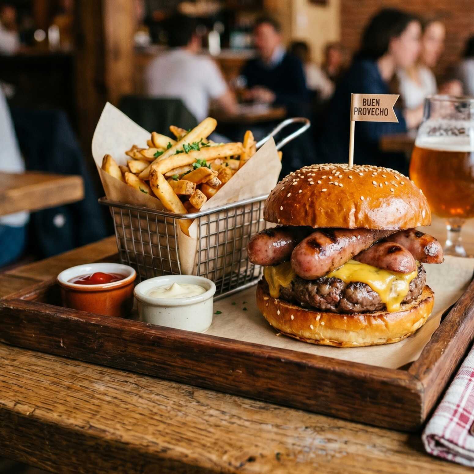 Hamburguesa con Salchicha