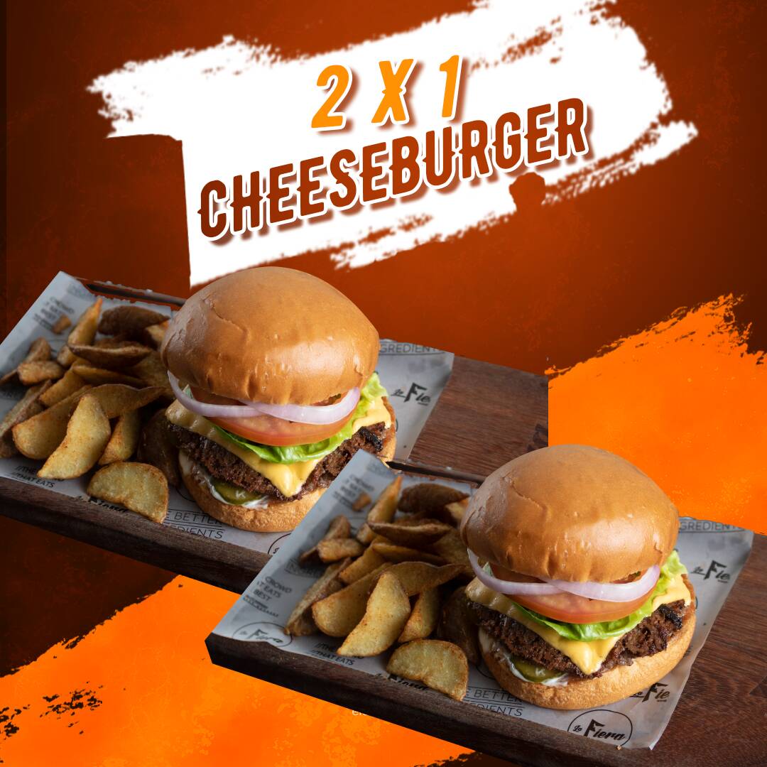 Promo Cheeseburger + Papas...