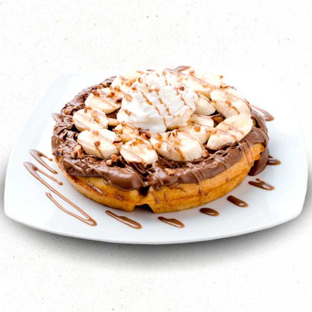 Waffle Con Crema de Avella.