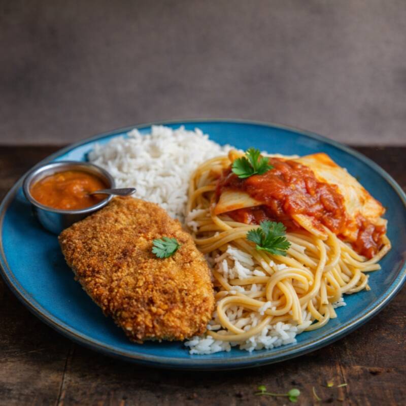 Deliciosa marmita elaborada com muito carinho.
Acompanha: Arroz, Feijão temperado, Macarrão, Legumes selecionados, Batata frita crocante, Salada e farofa da casa.
