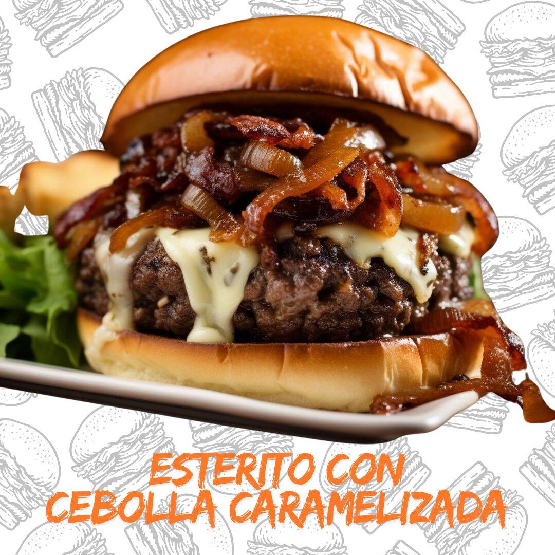 Hamburguesa Esterito 150gr, Papas y Chile Guero