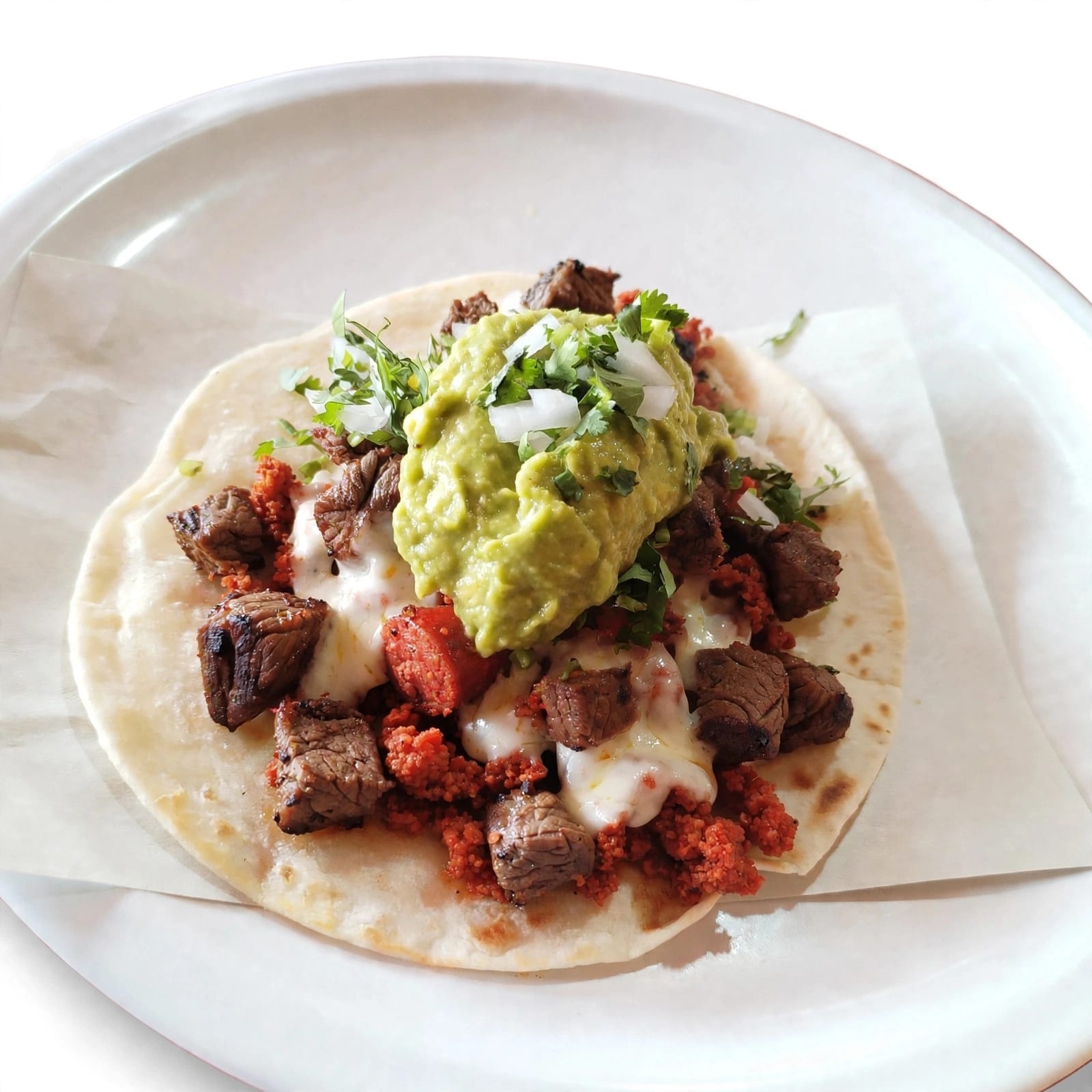 Taco Combinado de Harina C/Queso
