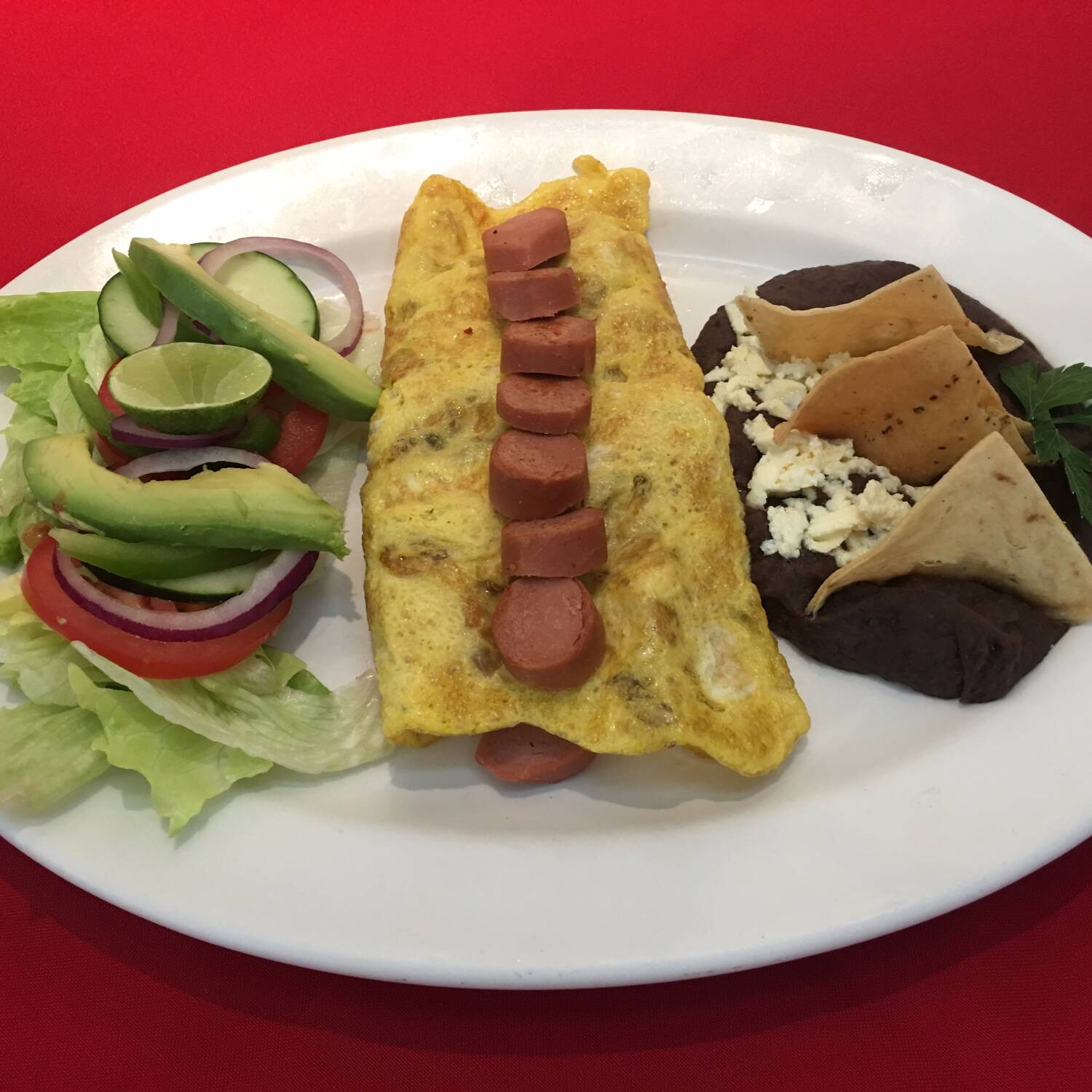Omelet de Salchicha Vegetariana