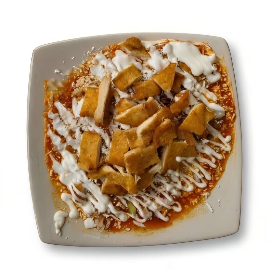 1/2 Oden de Chilaquiles con Pechuga Empanizada