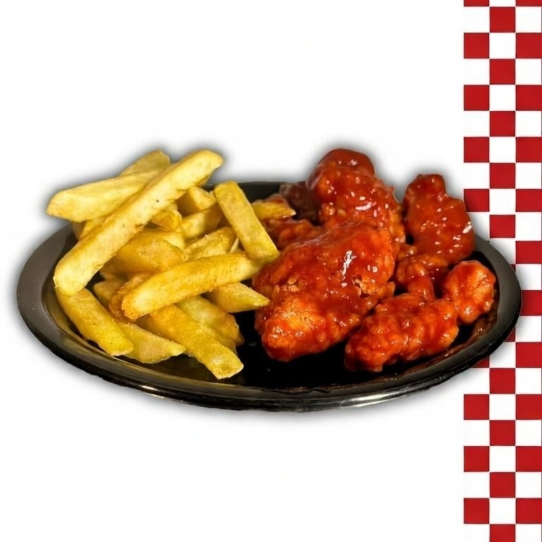BONELESS RED HOT + PAPA FRANCESA