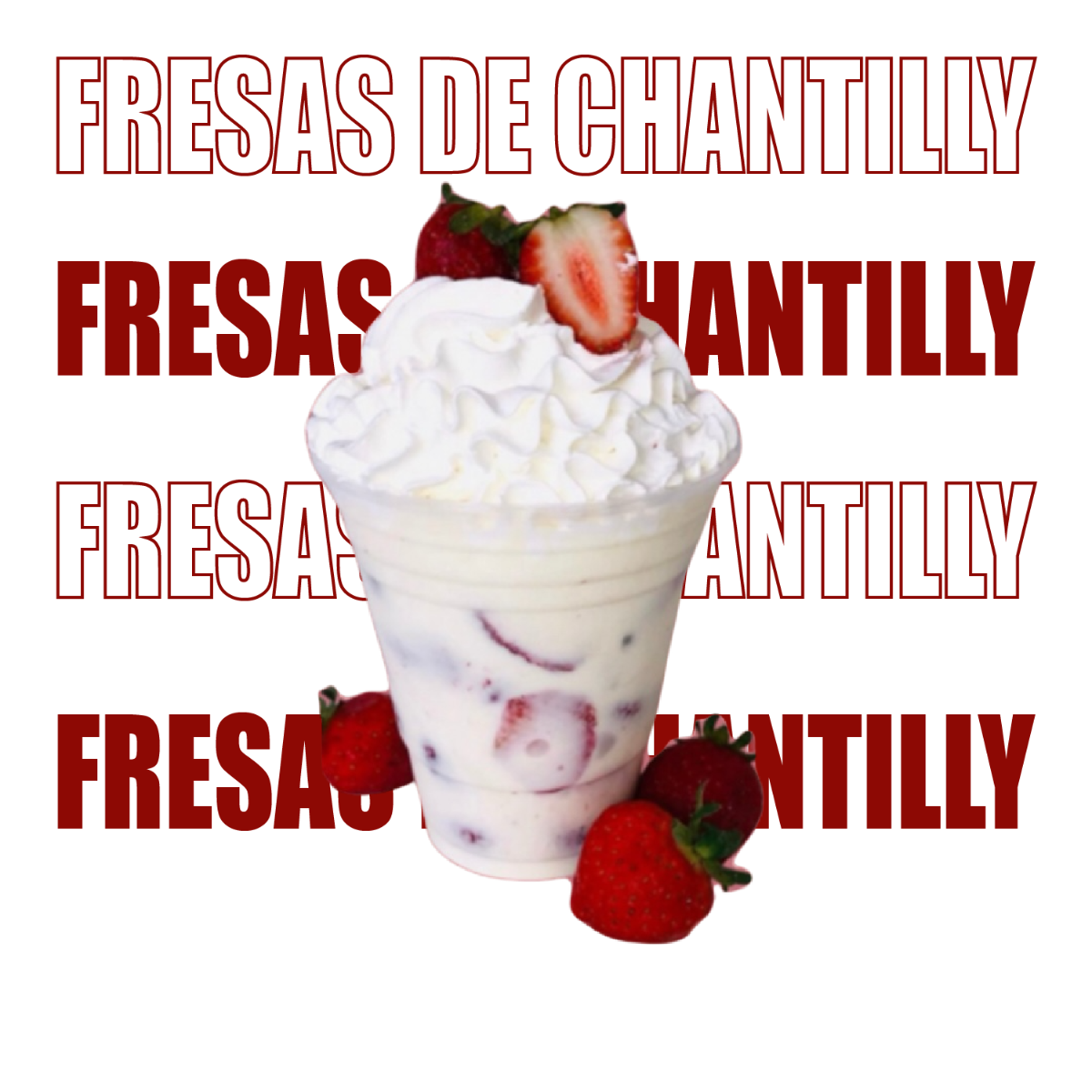 Fresas Medianas con Crema y Chantilly