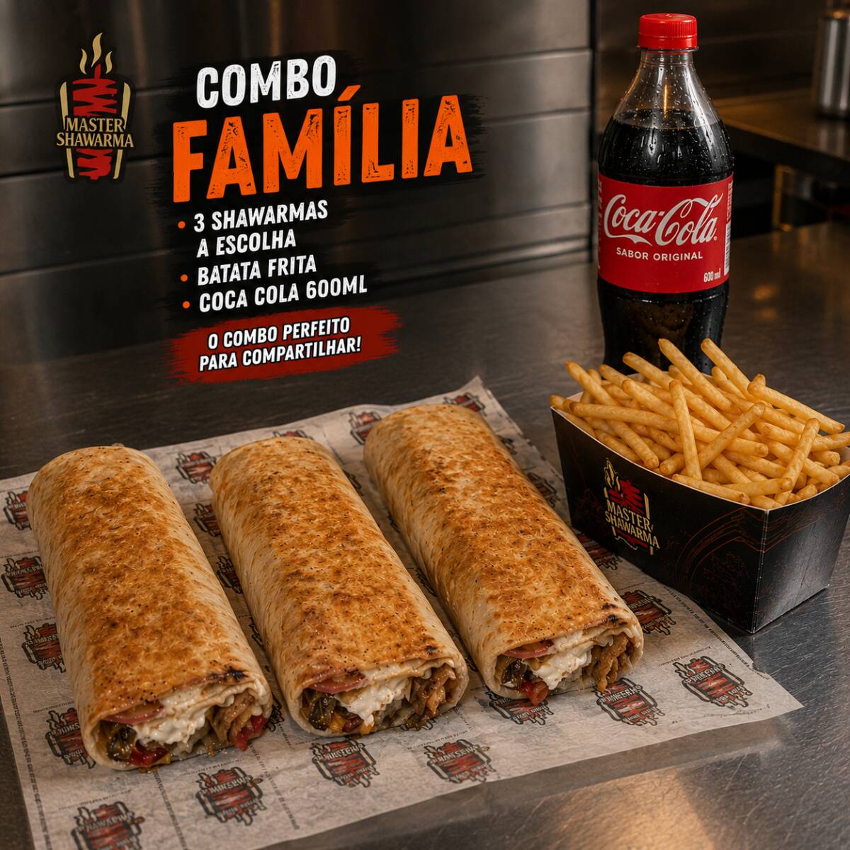 Monte o combo de sua preferência!
Acompanha um molho de alho em cada lanche.