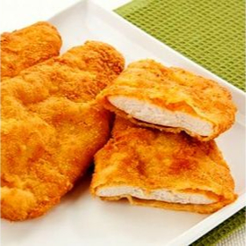 Porção 100g de Frango à milanesa crocante por fora e macio por dentro, empanado na medida certa para garantir sabor e textura irresistíveis.