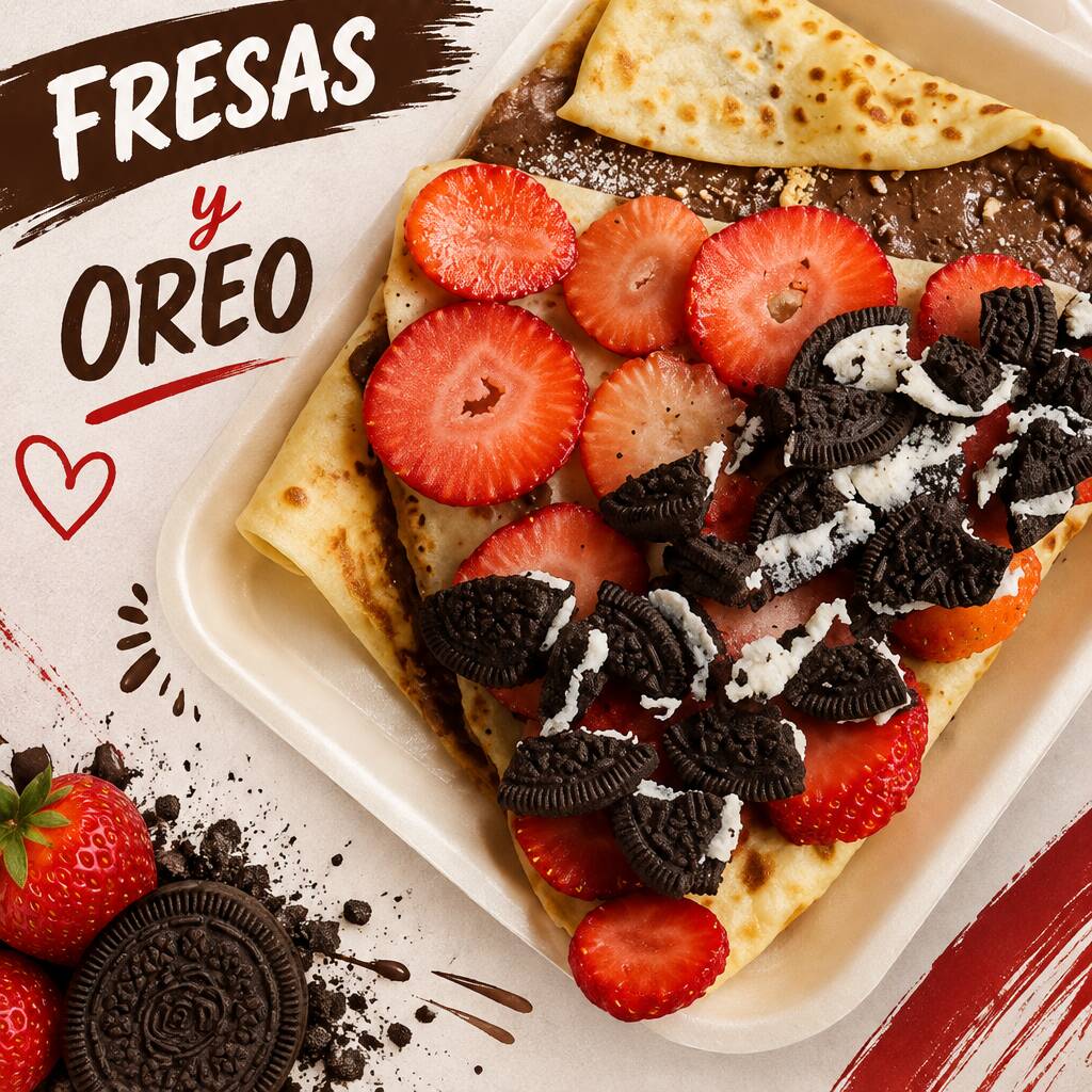 CREPA NUTELLA CON FRESA Y OREO