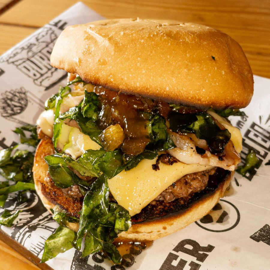 2 unidades Pimentinha Jr (Pão, 60 g blend de fraldinha, queijo, couve crisp, geleia de pimenta caseira)