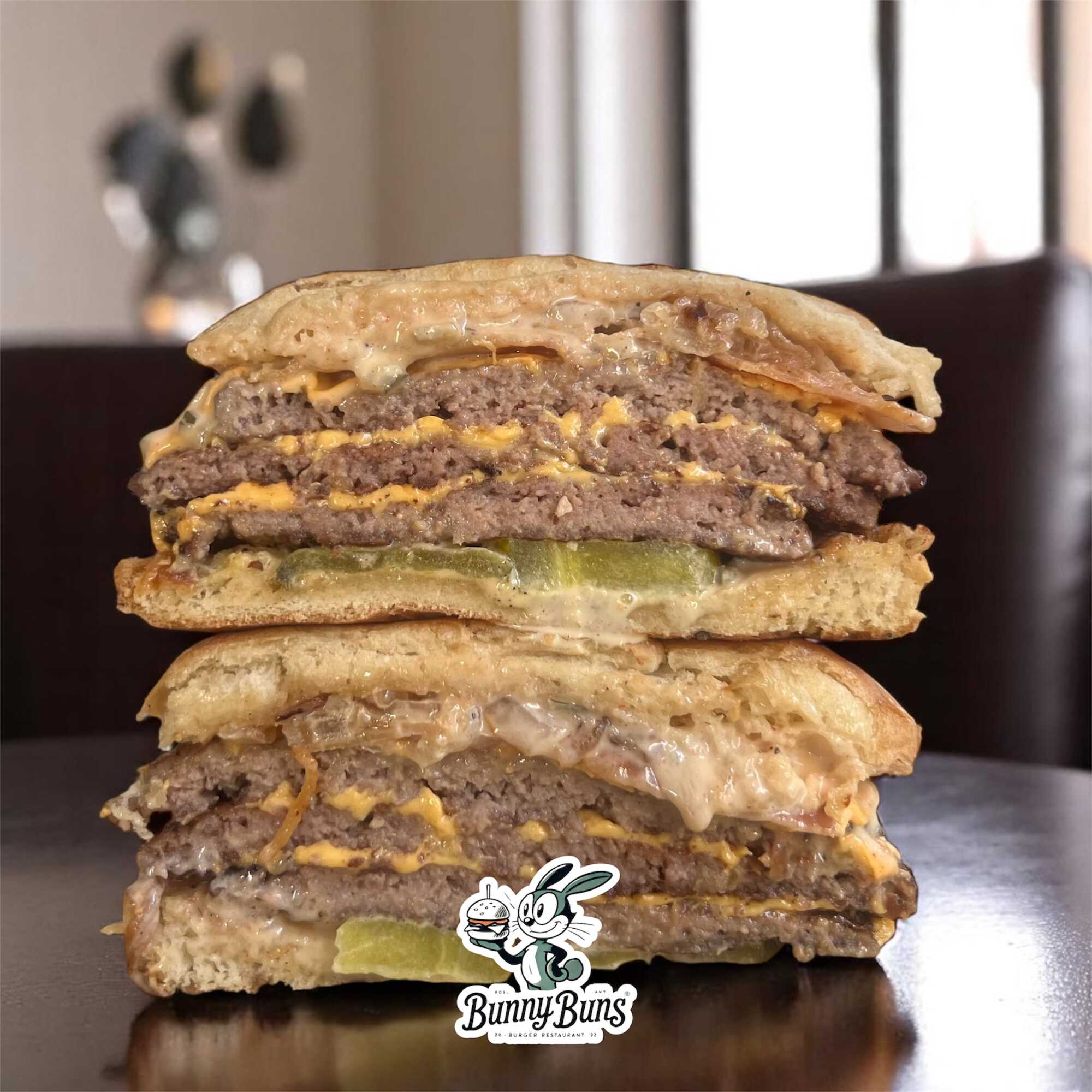 Triple Bacon & Cheese Burger.