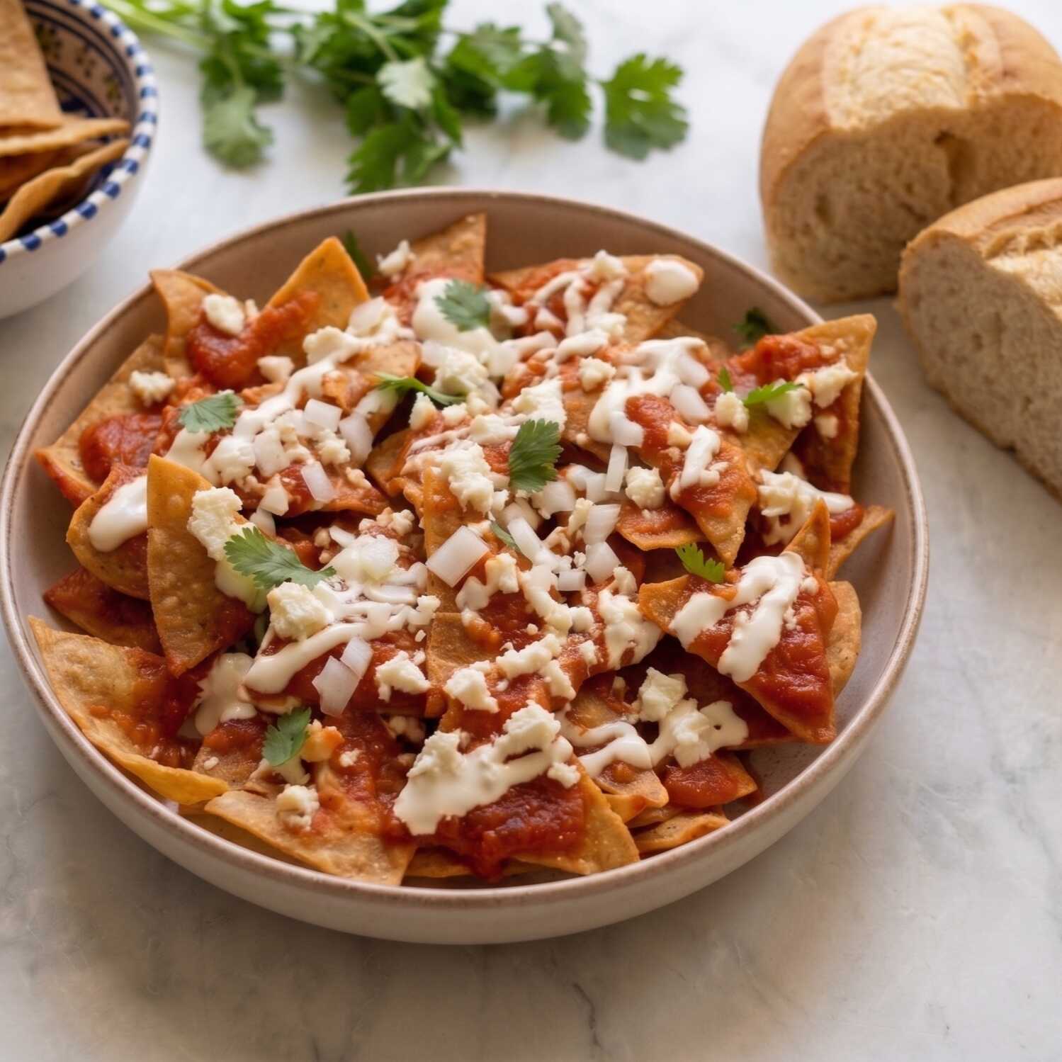 Chilaquiles Rojos Sencillos con Birote Tapatío
