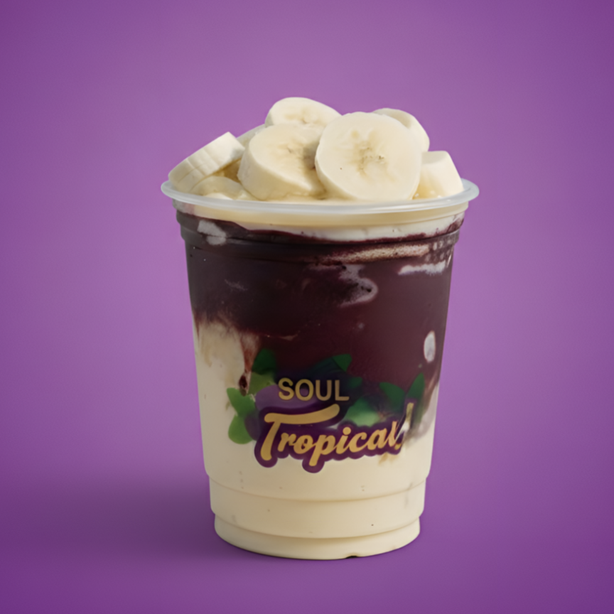 Banana + leite condensado + leite em pó. Os adicionais são fixos e não podem ser alterados e nem mandado separado. Acai cremoso Banana Power (Copo de 400 Ml) Imagem meramente ilustrativa.