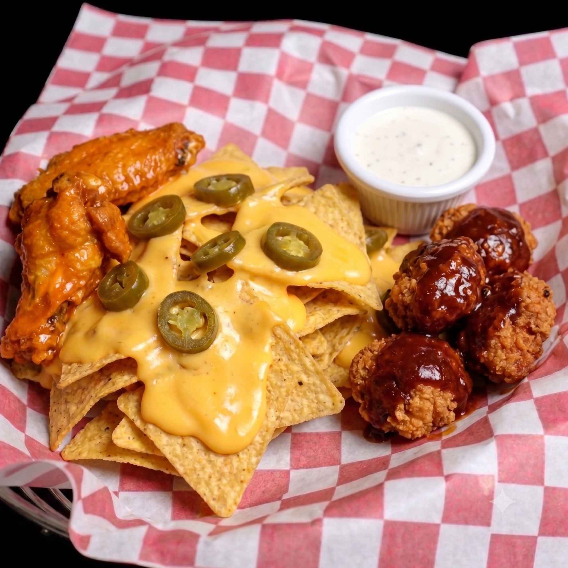 Nachos Con Alitas o Boneless