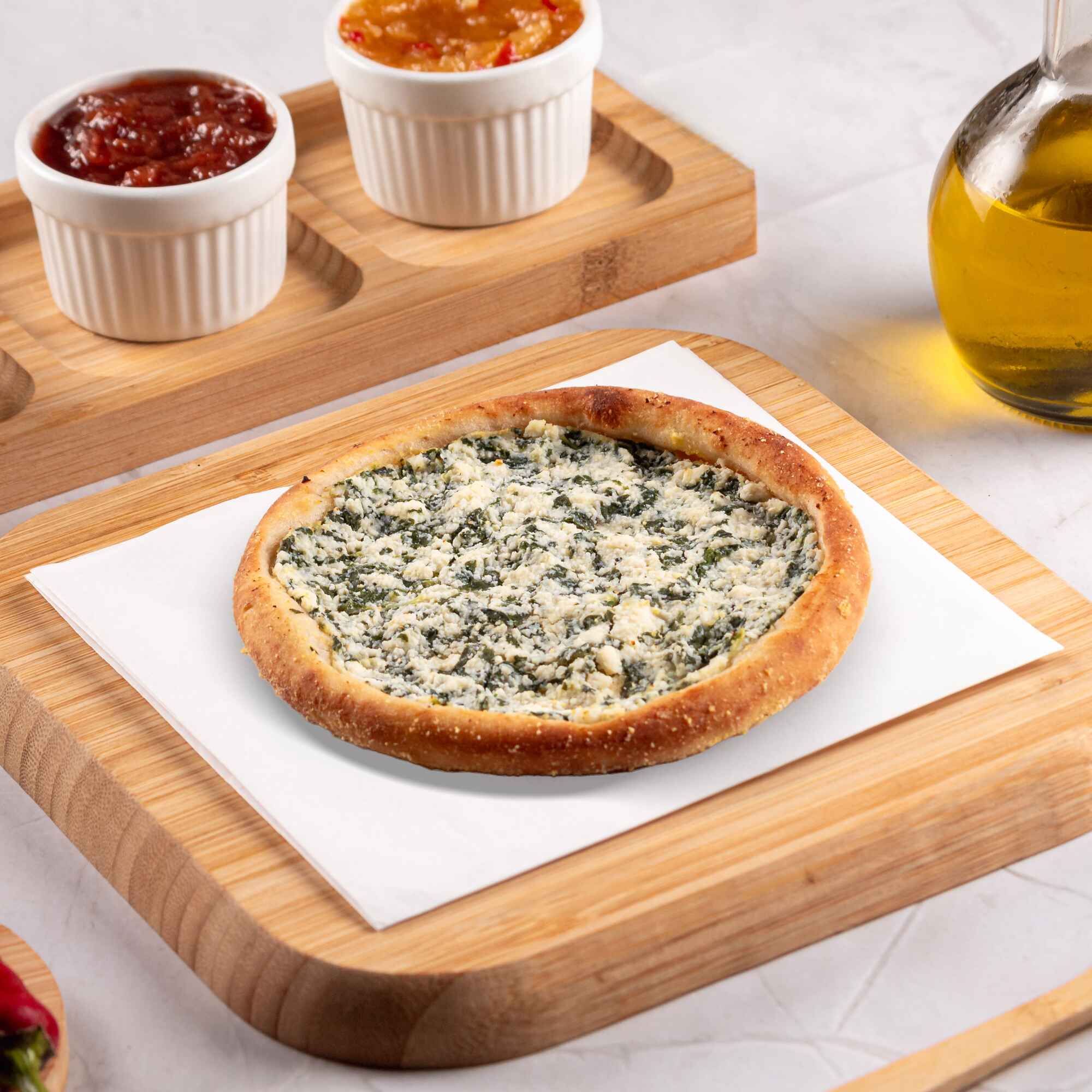 Recheada com espinafre e queijo ricota, uma combinação leve e saborosa que encanta.