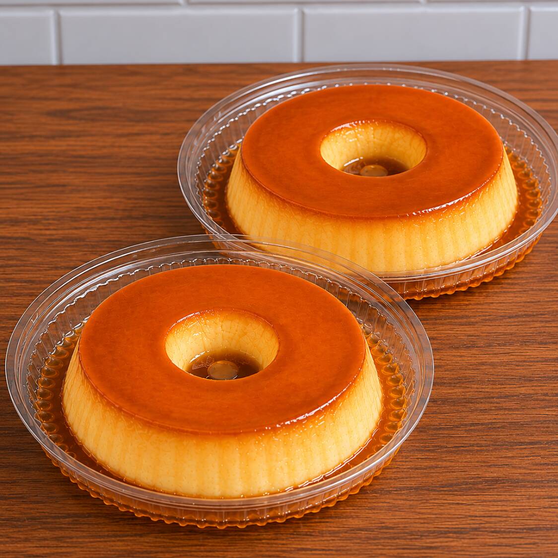 Combo perfeito para compartilhar! 🍮✨ São 2 Pudins de Leite Condensado, cremosos e cobertos com nossa deliciosa calda de caramelo. Juntos, pesam aproximadamente 1,4 kg e servem até 16 pessoas. Ideal para festas, reuniões e sobremesas em família. 💛