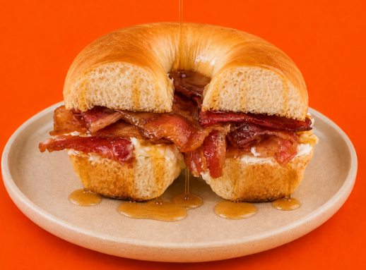 Bagel Tocino y Maple