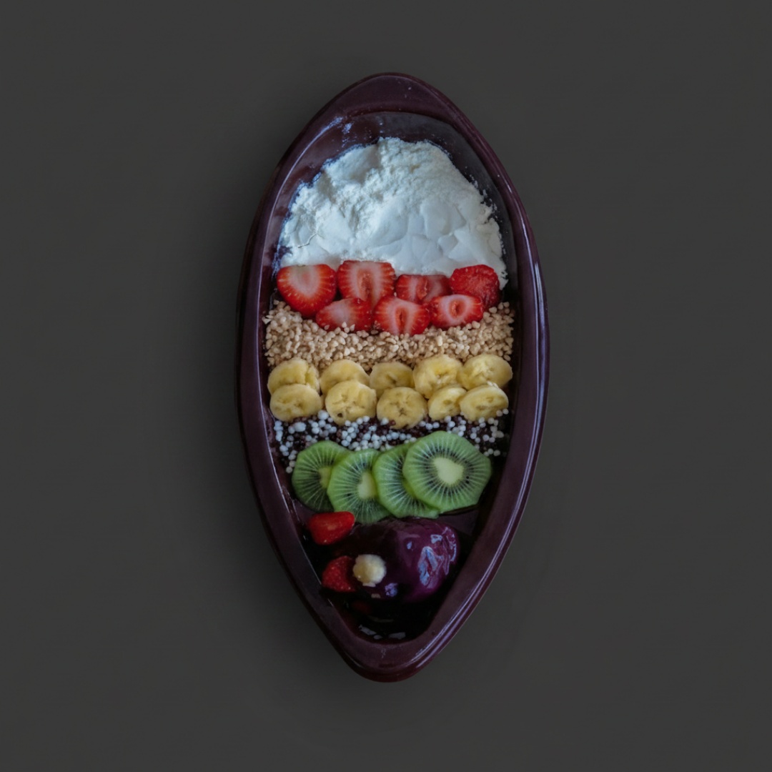 Delicie-se com a nossa Mini-Barca de 500ml, um prato repleto de sabor e personalidade. Crie a sua própria experiência gastronômica com o nosso autêntico Açaí, ou opte pelos nossos irresistíveis sorvetes ou cremes. Para tornar a sua Mini-Barca ainda mais especial, oferecemos a oportunidade de escolher até 4 acompanhamentos, totalmente gratuitos. Uma deliciosa aventura que aguarda o seu toque pessoal na categoria 'Promoções do Dia'.