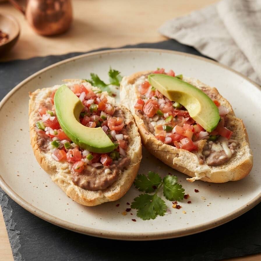Molletes Frijol y Queso
