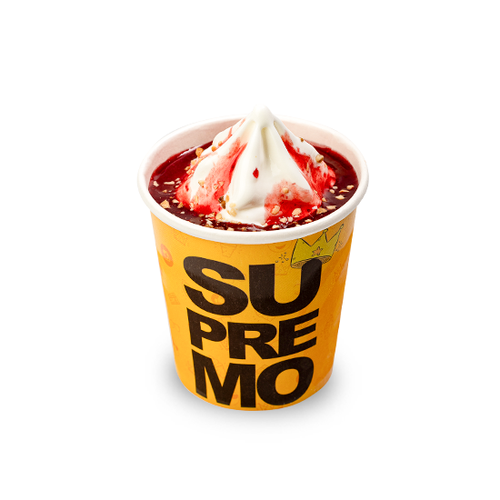 Sorvete de Baunilha, Polpa de Frutas Vermelhas e Castanha de Caju