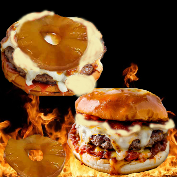 Pizza Burger hawaiana