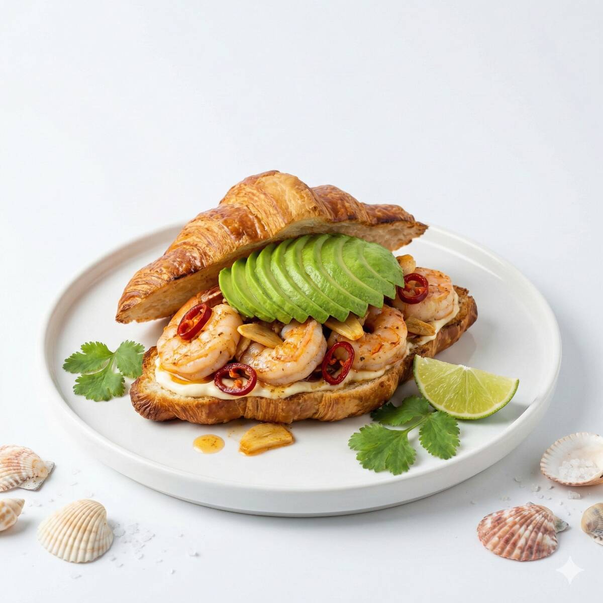 Croissant Camarones Al Ajillo