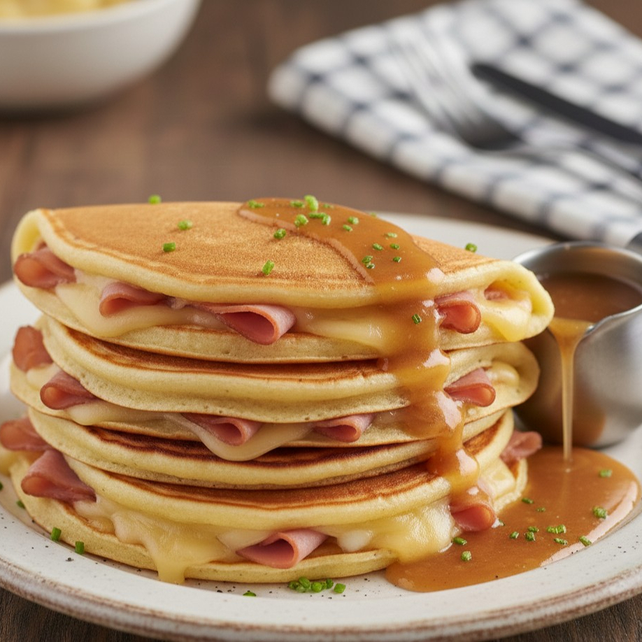 Hotcake con Jamón y Queso