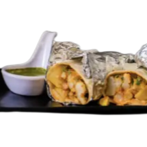 Aloo Baigan Burrito Vegano
