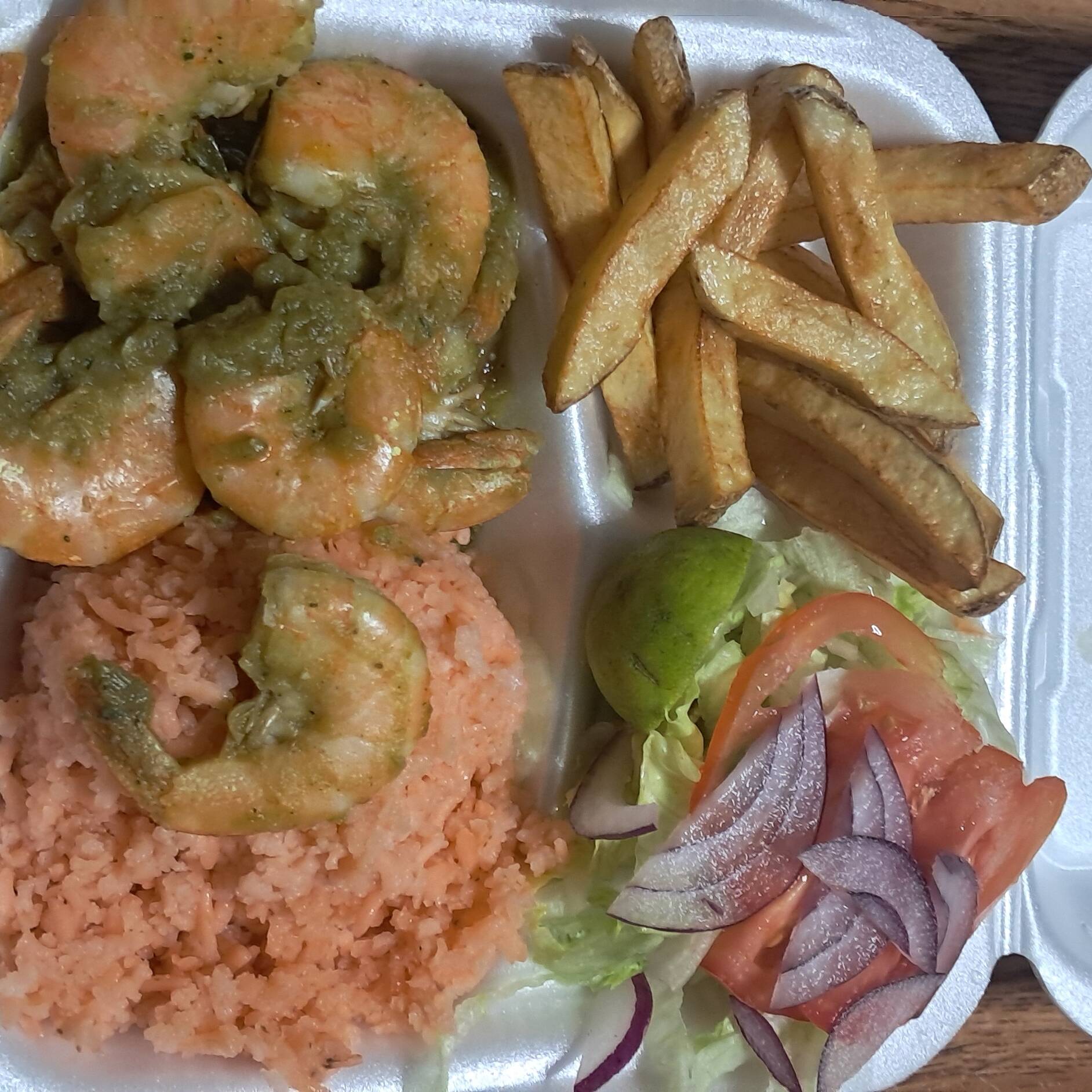 Camarones salsa verde