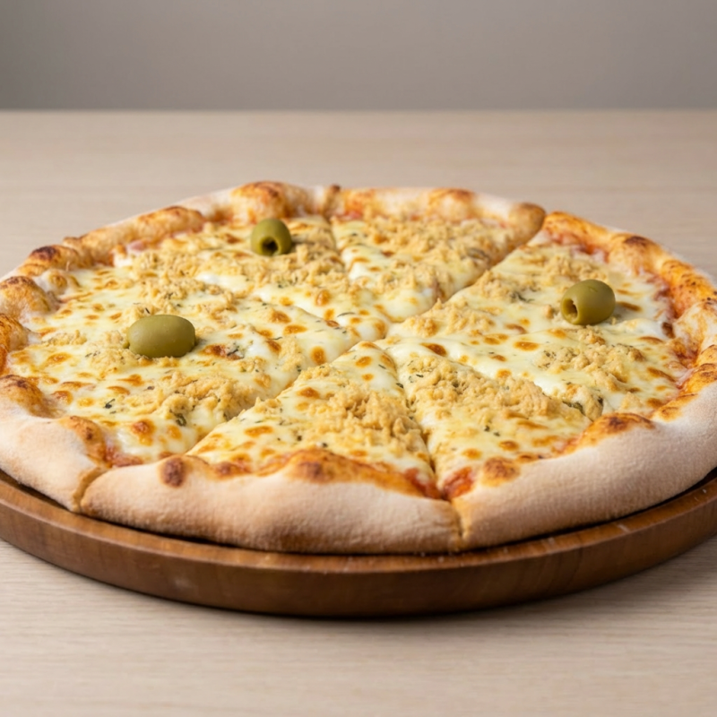 Pizza feita com massa 100% artesanal, molho de tomate coberta com frango e finalizada com delicioso requeijão. borda de requeijão Pizza grande 8 pedaços ----------------tags---------------- pizza, pizzaria, perto de casa, cupom, entrega rápida, desconto, promoção, off