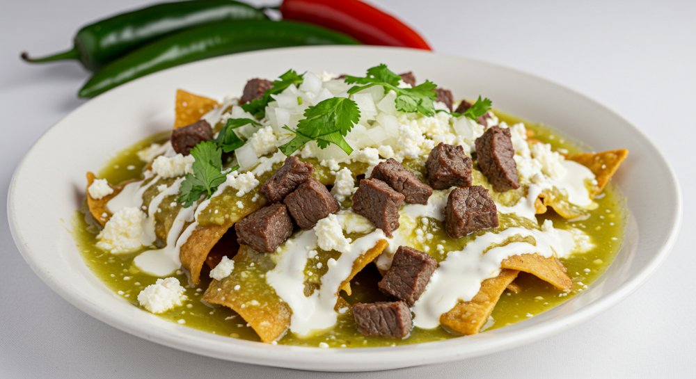 Chilaquiles con Arrachera