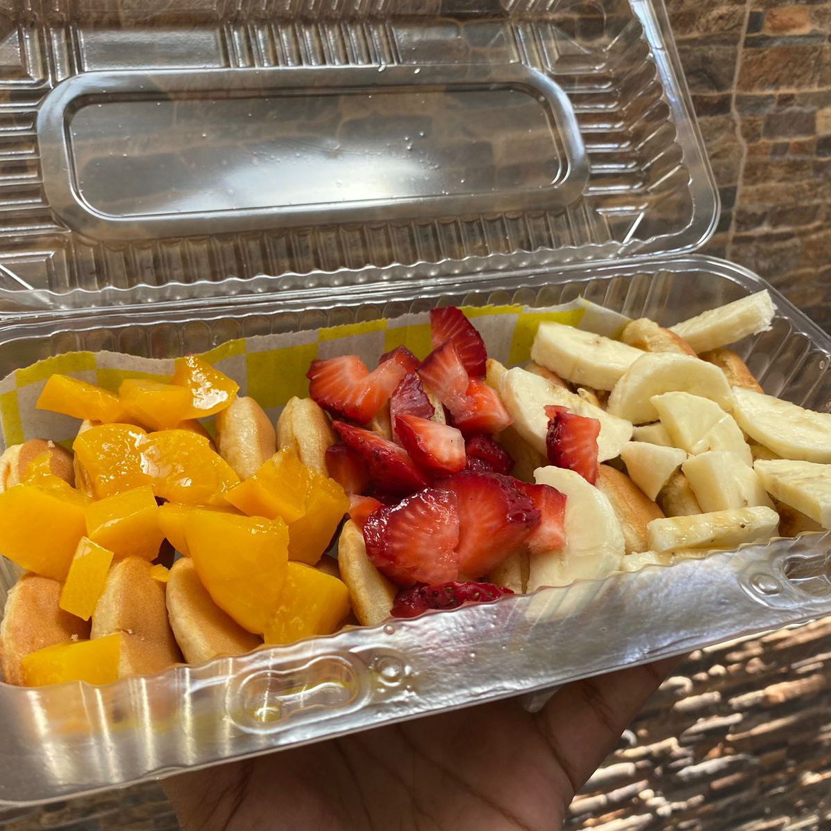 25 Mini Hotcakes Fresas Durazno y Plátano