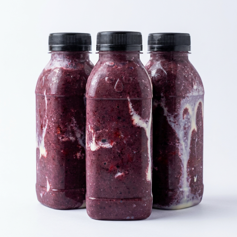 Vitamina especial de Açaí Premium batida com morango, leite em pó e leite condensado. Obs: Somente nas vitaminas, os acréscimos(caso escolha algum) são batidos junto com a mesma, não são enviados separados como nos cremes.