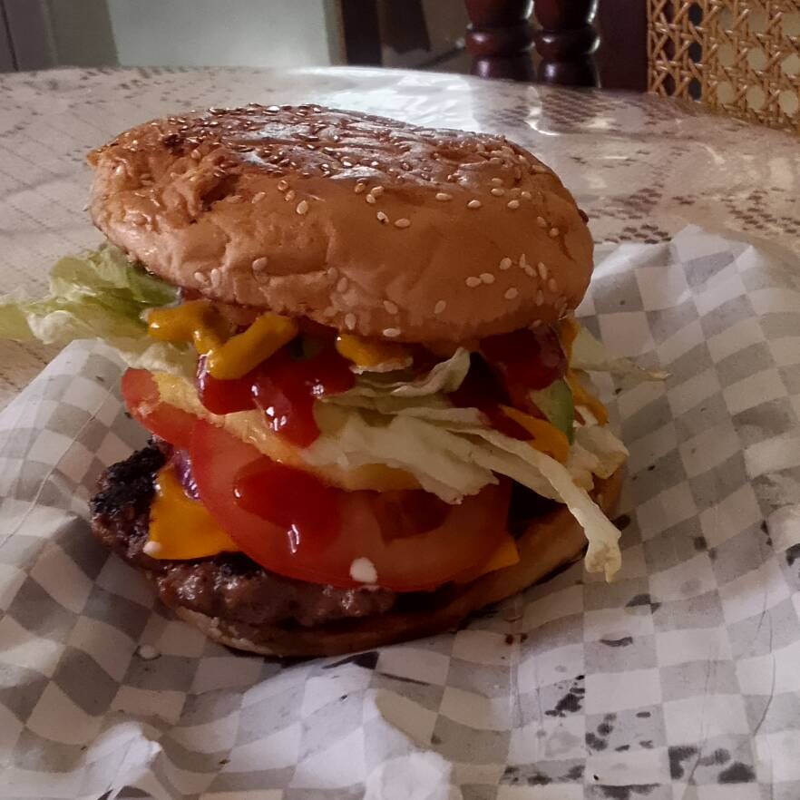 HAMBURGUESA SENCILLA CON PAPAS