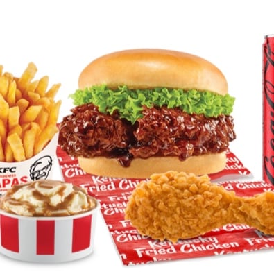 MegaCombo Ke-Tiras Burger + Pieza