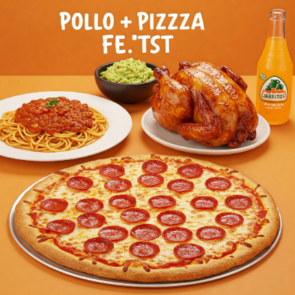 Combo Fest Pizza + 1/2 Pollo